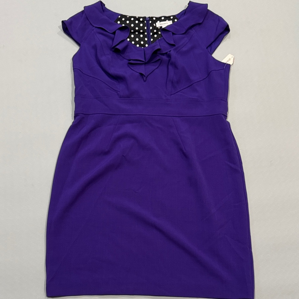 DownEast Purple Ruffle Mini Dress